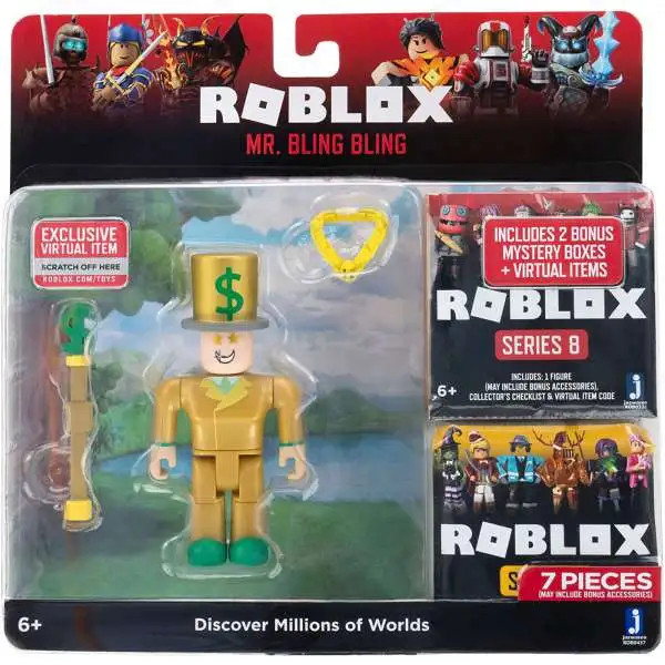 Roblox Mr. Bling Bling Action Figure [2 Bonus Mystery Packs!]