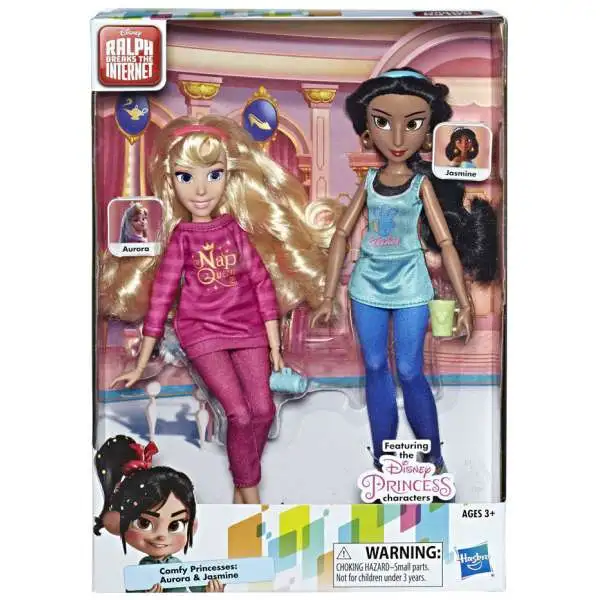 Disney Wreck-It Ralph 2: Ralph Breaks the Internet Comfy Princesses Aurora & Jasmine 11-Inch Doll 2-Pack