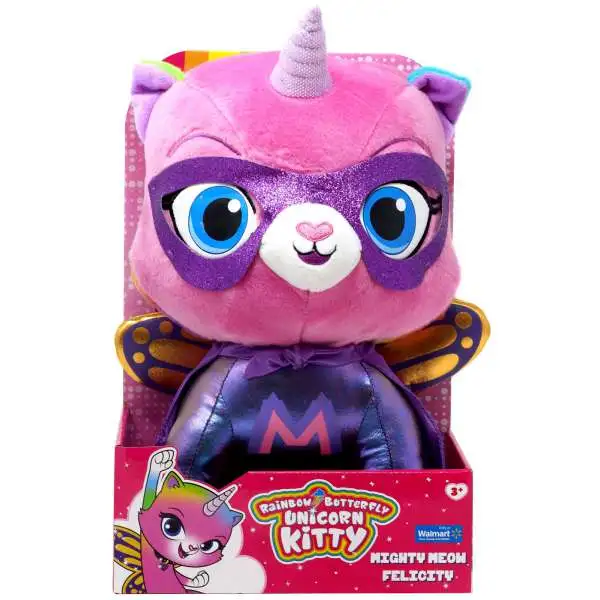 Nickelodeon Rainbow Butterfly Unicorn Kitty Mighty Meow Felicity 14-Inch Plush