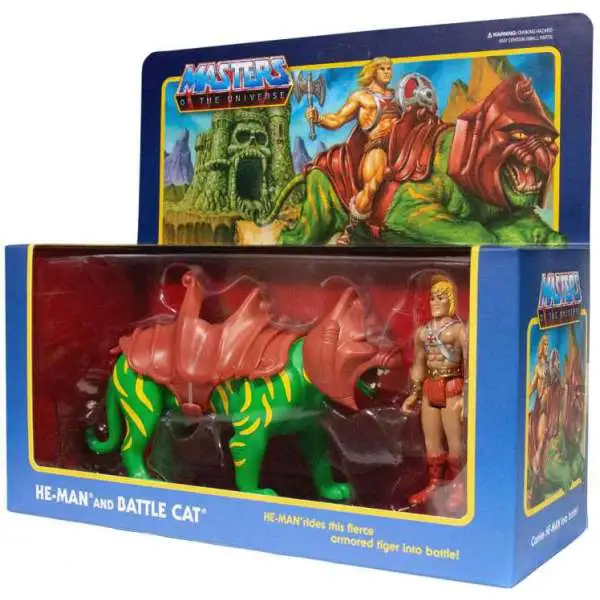 Masters of the Universe ReAction He-Man & Battle Cat Action Figure Set [Damaged Package]