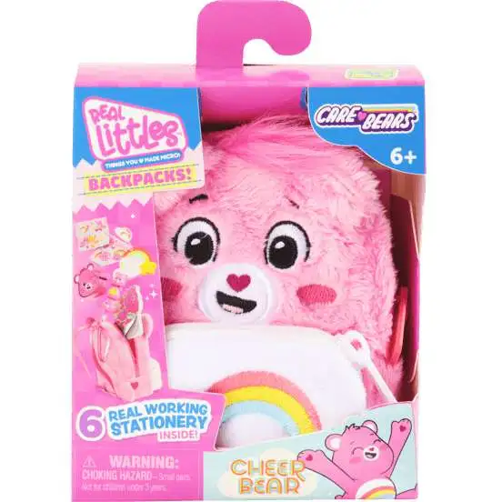Care Bears Real Littles Backpacks! Cheer Bear Pack [1 Mini Backpack & 6 Stationary Surprises]