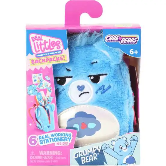 Care Bears Real Littles Backpacks! Grumpy Bear Pack [1 Mini Backpack & 6 Stationary Surprises]