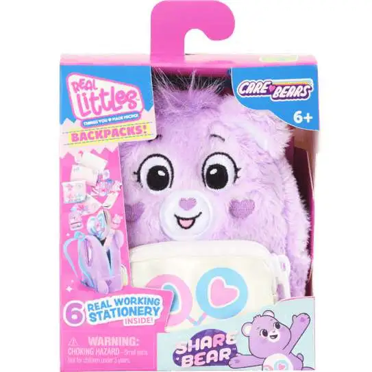 Care Bears Real Littles Backpacks! Share Bear Pack [1 Mini Backpack & 6 Stationary Surprises]
