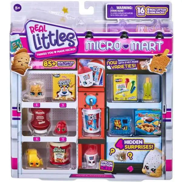 Shopkins Real Littles Season 15 Micro Mart Shopper 8-Pack [8 Shopkins & 8 Mini Packs, RANDOM Figures!]