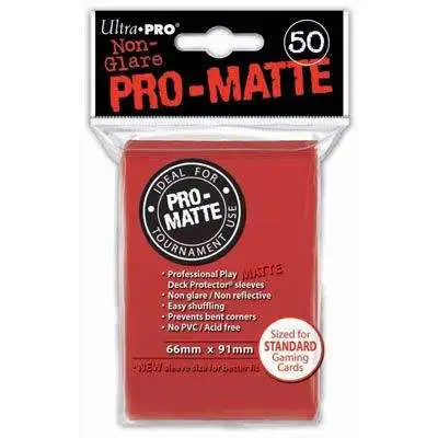 Ultra Pro Card Supplies Non-Glare Pro-Matte Red Standard Card Sleeves [50 Count]