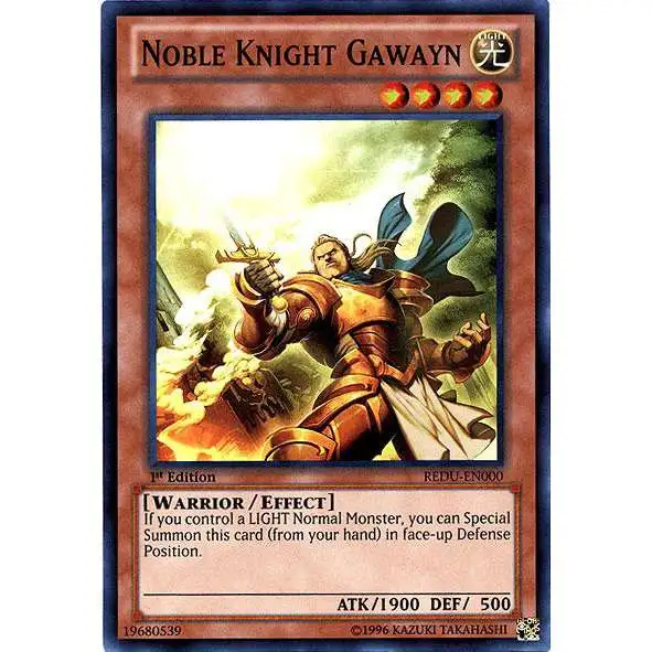 YuGiOh Trading Card Game Return of the Duelist Super Rare Noble Knight Gawayn REDU-EN000