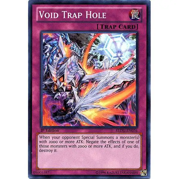 YuGiOh Trading Card Game Return of the Duelist Super Rare Void Trap Hole REDU-EN076
