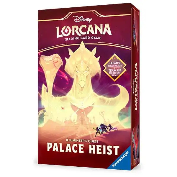 Disney Lorcana Trading Card Game Reign of Jafar Palace Heist Illumineer's Quest [5 Booster Packs, 1 Glimmer Foil Promo Card, Storage Box & More!]
