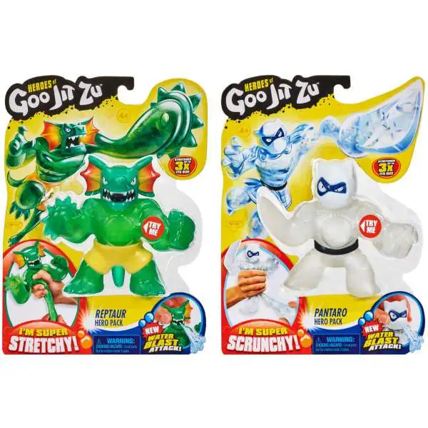 Heroes of Goo Jit Zu Reptaur & Pantaro COMBO of 2 Action Figures [Water Blast]