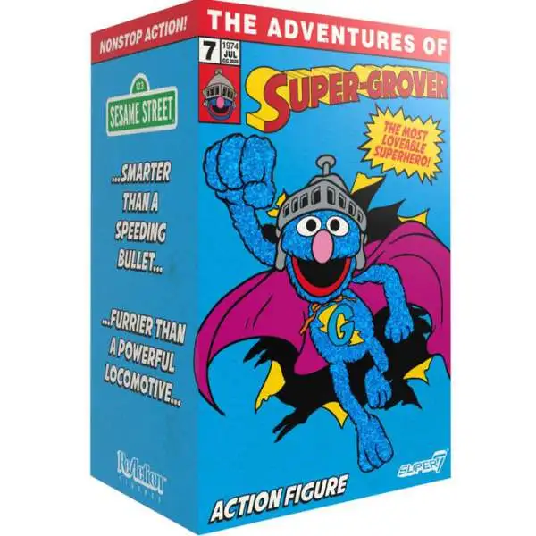 Sesame Street ReAction Super Grover Exclusive Action Figure