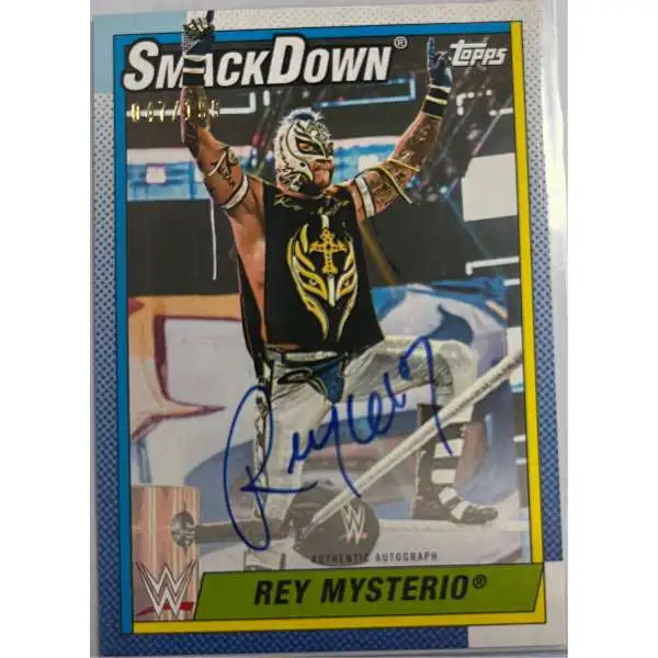 WWE 2021 Topps Heritage Rey Mysterio 47/199 Autographed Single Card A-REY [Autograph]