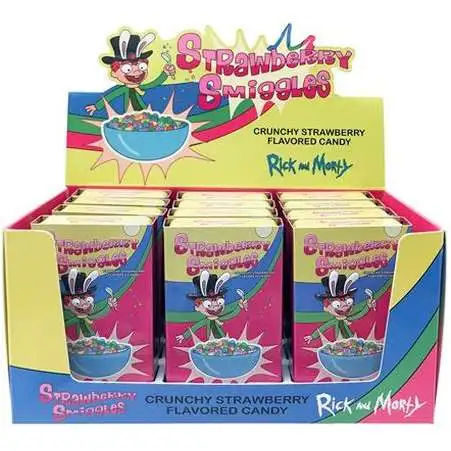 Rick & Morty Strawberry Smiggles Box Of 12 Candy Tins
