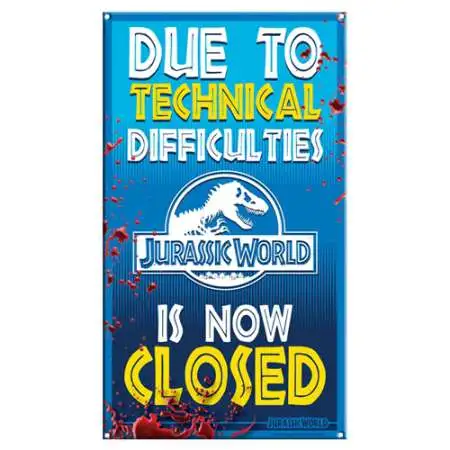 Jurassic World Ride Closed 8-Inchx14-Inch Medium Metal Sign
