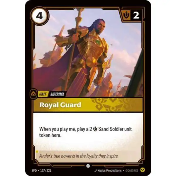 Riftbound: League of Legends Trading Card Game Spiritforged Common Royal Guard #157