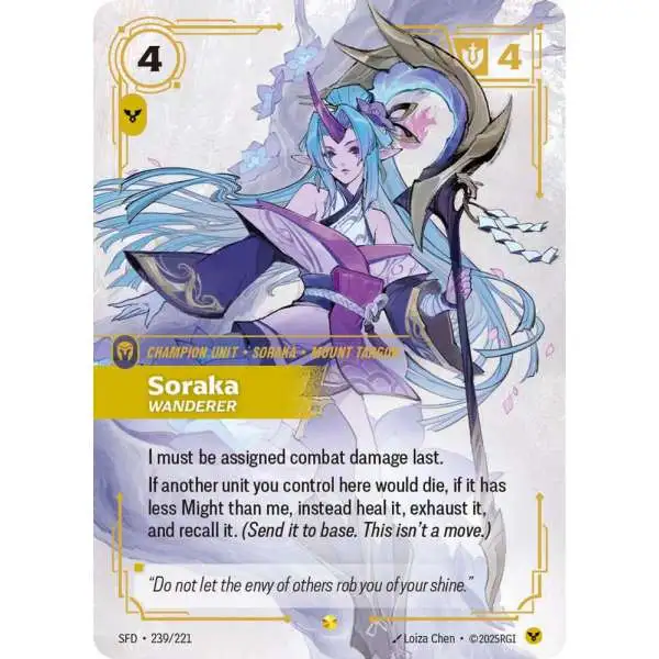 その他 RIFTBOUND Soraka Overnumbered Riftbound League of Legends Trading Card Game Spiritforged Single