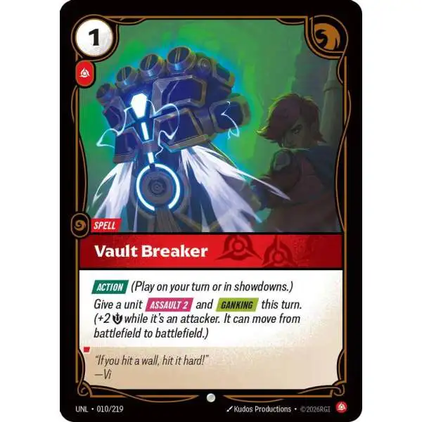 Riftbound: League of Legends Trading Card Game Unleashed Common Vault Breaker #010