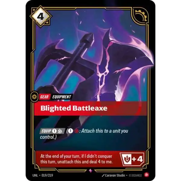 Riftbound: League of Legends Trading Card Game Unleashed Rare Blighted Battleaxe #019