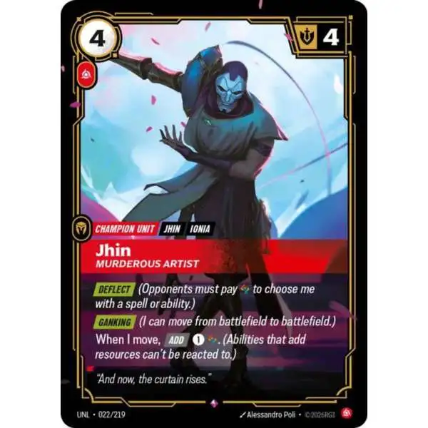 Riftbound: League of Legends Trading Card Game Unleashed Rare Jhin - Murderous Artist #022