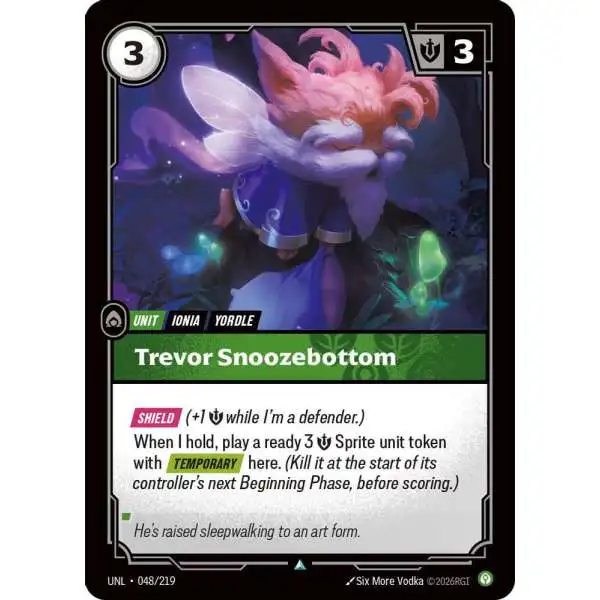 Riftbound: League of Legends Trading Card Game Unleashed Uncommon Trevor Snoozebottom #048