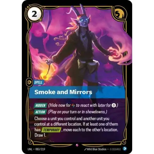 rare league cards Riftbound of Legends Trading Card Game Unleashed Single Card Smoke and Mirrors 083 Riftbound: League of Legends Trading