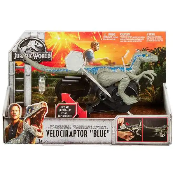 Jurassic World Fallen Kingdom Rip Run Dinos Velociraptor Blue Action Toy