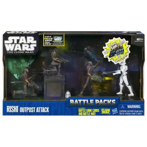 Star Wars Clone Wars 2011 Battle Packs Rishi Outpost Attack Action Figure Set