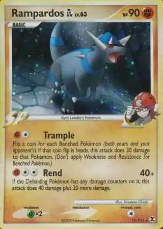 Pokemon Platinum Rising Rivals Holo Rare Rampardos GL #11 [Moderately Played]