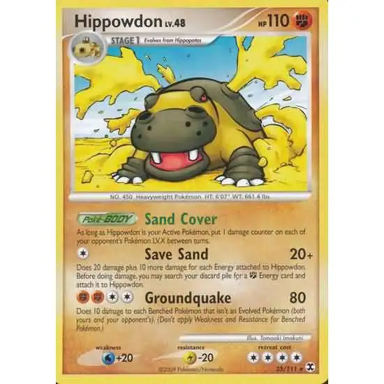 Pokemon Platinum Rising Rivals Rare Hippowdon #25