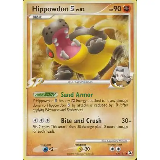 Pokemon Platinum Rising Rivals Uncommon Hippowdon 4 #42 [Lightly Played]