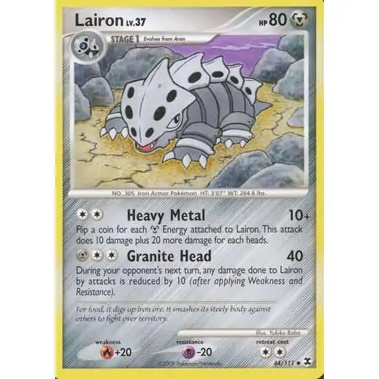 Pokemon Platinum Rising Rivals Uncommon Lairon #44 [Moderately Played]