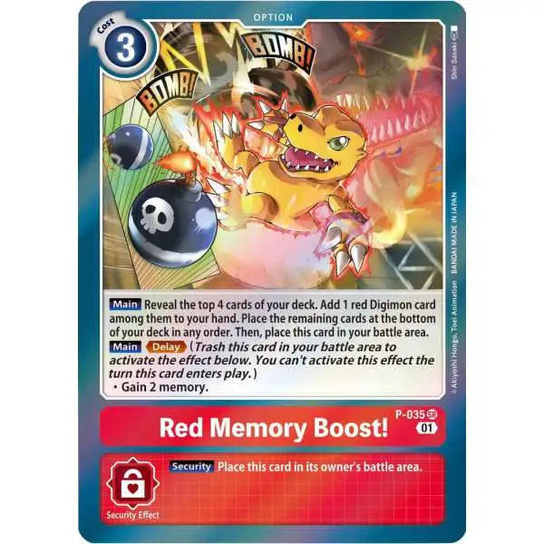 Trading Card Game Advanced Booster Digimon Generation Promo Red Memory Boost! P-035 [Reprint]