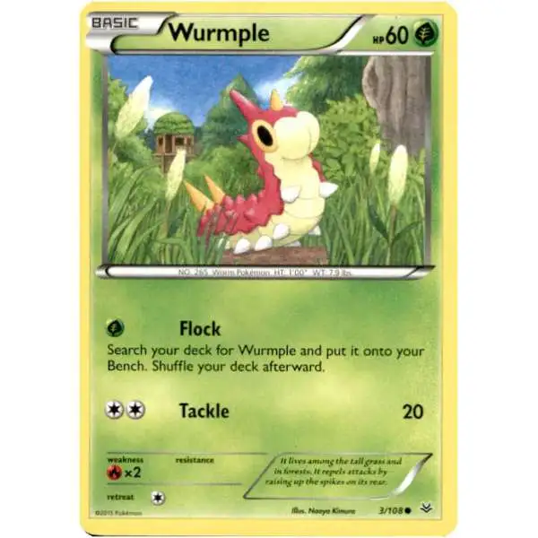 Pokemon Trading Card Game XY Roaring Skies Common Wurmple #3
