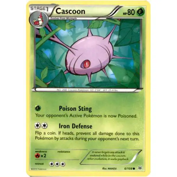 Pokemon Trading Card Game XY Roaring Skies Common Cascoon #6