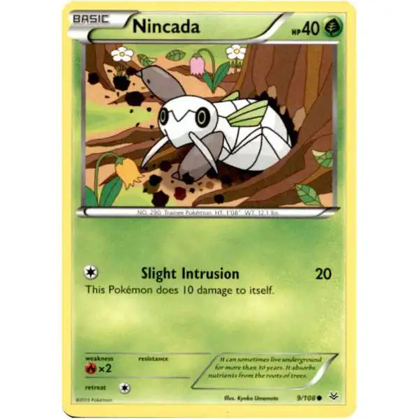 Pokemon Trading Card Game XY Roaring Skies Common Nincada #9