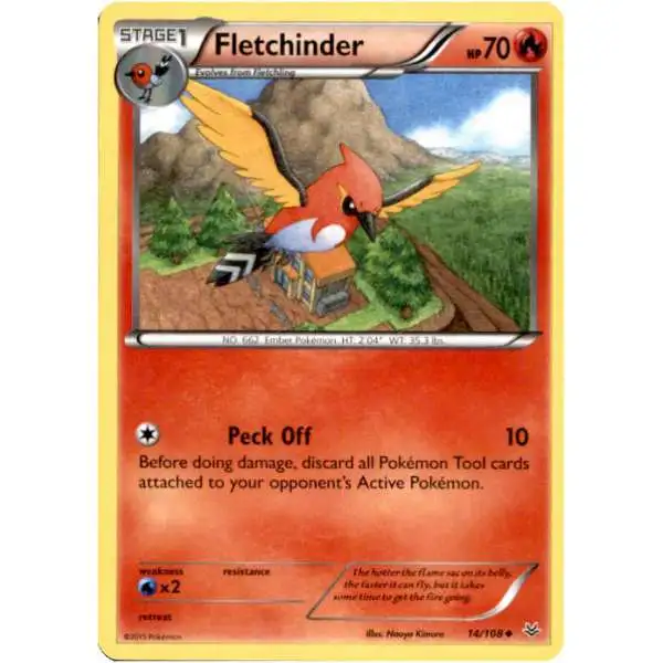 Pokemon Trading Card Game XY Roaring Skies Uncommon Fletchinder #14