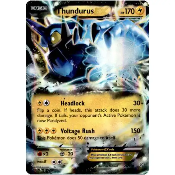 Pokemon Trading Card Game XY Roaring Skies Ultra Rare Thundurus EX #26