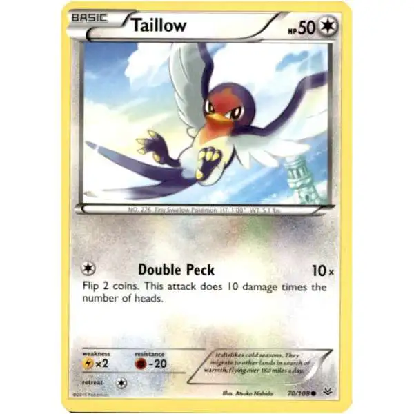 Pokemon Trading Card Game XY Roaring Skies Common Taillow #70