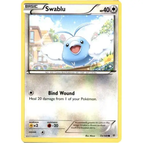 Pokemon Trading Card Game XY Roaring Skies Common Swablu #73
