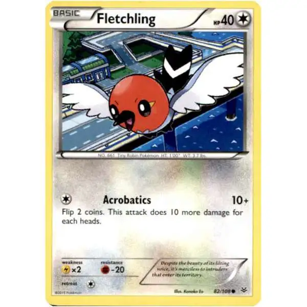 Pokemon Trading Card Game XY Roaring Skies Common Fletchling #82
