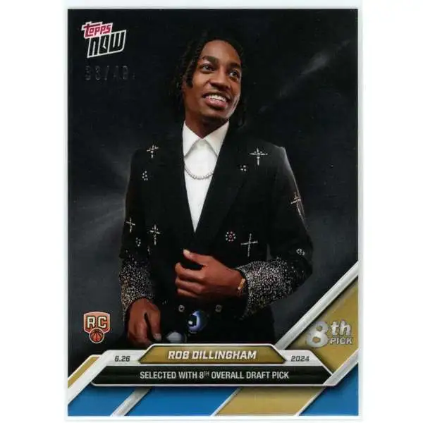 NBA Minnesota Timberwolves 2024 NOW Basketball Blue 33/49 Rob Dillingham D-5 [Rookie Card, 8th Overall Draft Pick]