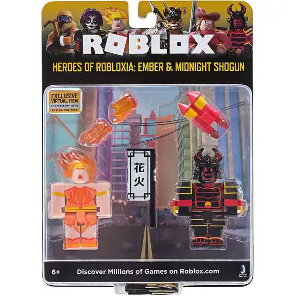 Celebrity Collection Heroes of Robloxia: Ember & Midnight Shogun Action Figure Game Pack