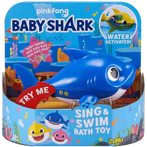 Baby Shark Robo Alive Sing & Swim Daddy Shark Robotic Bath Toy [Blue]