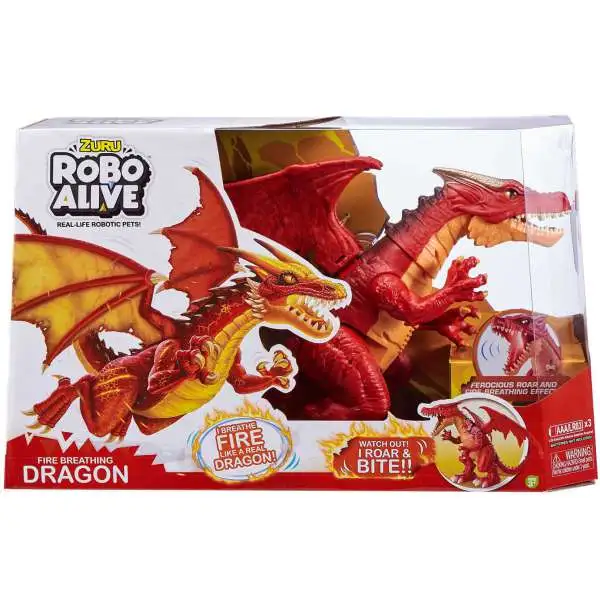 Robo Alive Fire Breathing Dragon Robotic Pet Figure [Red, Damaged Package]