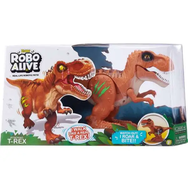 Robo Alive Attacking T-Rex Robotic Pet Figure [Brown]