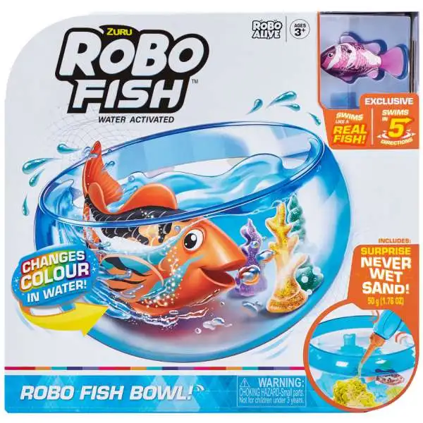 Robo Alive Robo Fish Swim'n Fish Bowl Playset [Purple, Changes Color]