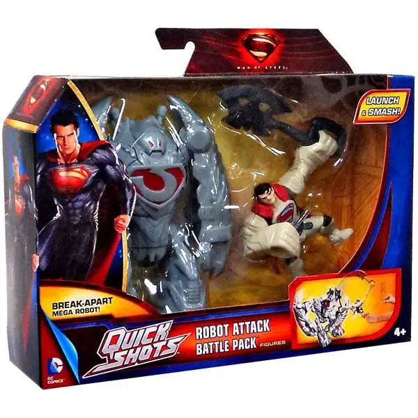 Superman Man of Steel Quick Shots Robot Attack Battle Pack