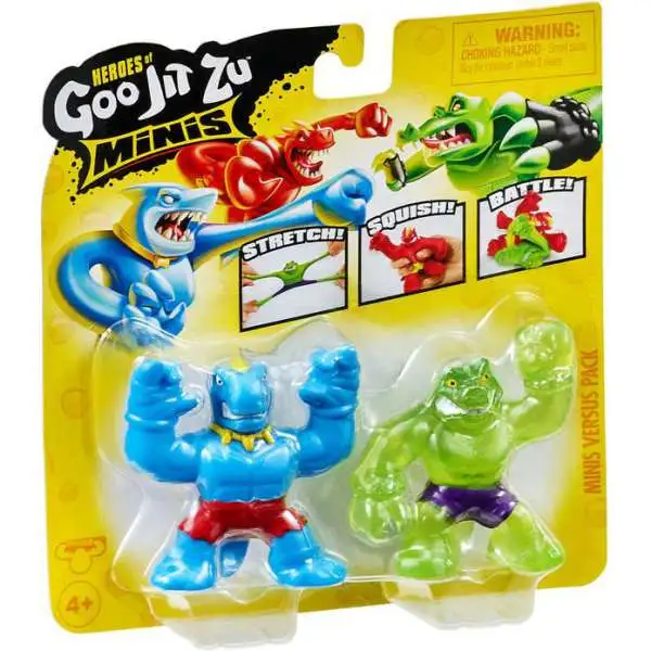 Heroes of Goo Jit Zu Wubber Warriors MINIS Rock Jaw & Tyro Figure 2-Pack