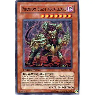 YuGiOh Trading Card Game Force of the Breaker Special Edition Super Rare Phantom Beast Rock Lizard FOTB-ENSE1