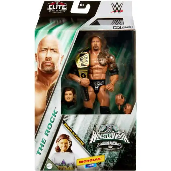 WWE Wrestling Elite Collection Wrestlemania 34 The Rock Action Figure [Build Nicholas Part]