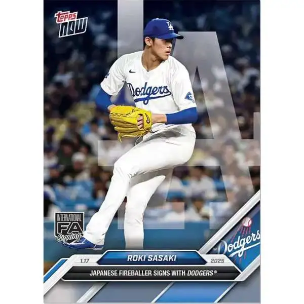 MLB Los Angeles Dodgers 2025 NOW Baseball Roki Sasaki OS-13 [Japanese Fireballer Signs with LA!]